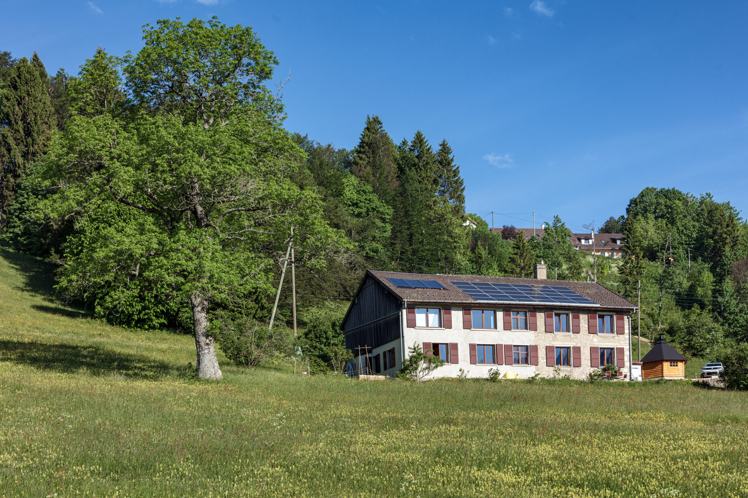 Sainte-Croix - 18 juin 2019 - Grangette Bellevue, bed & breakfast, chambres d'hôtes, extérieur, façade Est. ©Chris Blaser.
